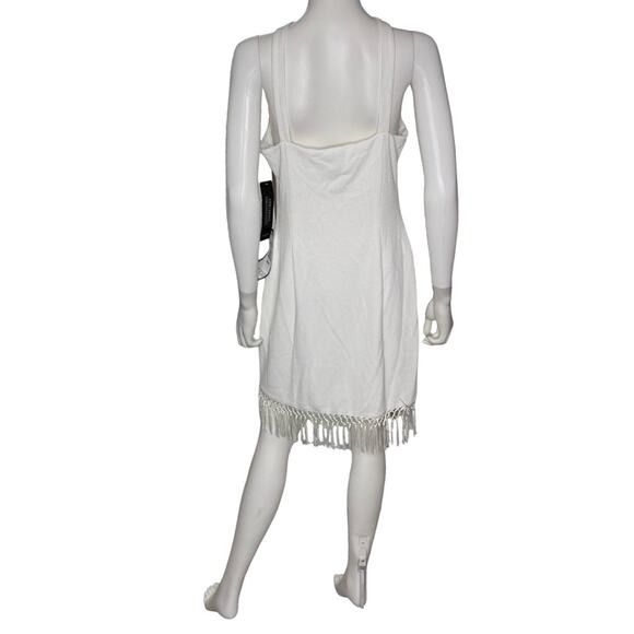 Adrianna by Adrianna Papell Women's Halter-Neck Fringe-Trim Sheath Dress Sz 12 - Picture 5 of 8